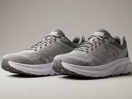 Fotorealistische Studioaufnahme von Laufschuhe zum Thema On Cloudmonster 2 Laufschuhe, klare Lichtfuehrung - Foto: THN