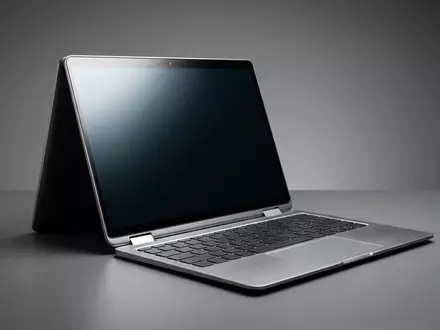 Fotorealistische Studioaufnahme von Convertible Laptop zum Thema Dell XPS 13 2-in-1, klare Lichtfuehrung - Foto: THN