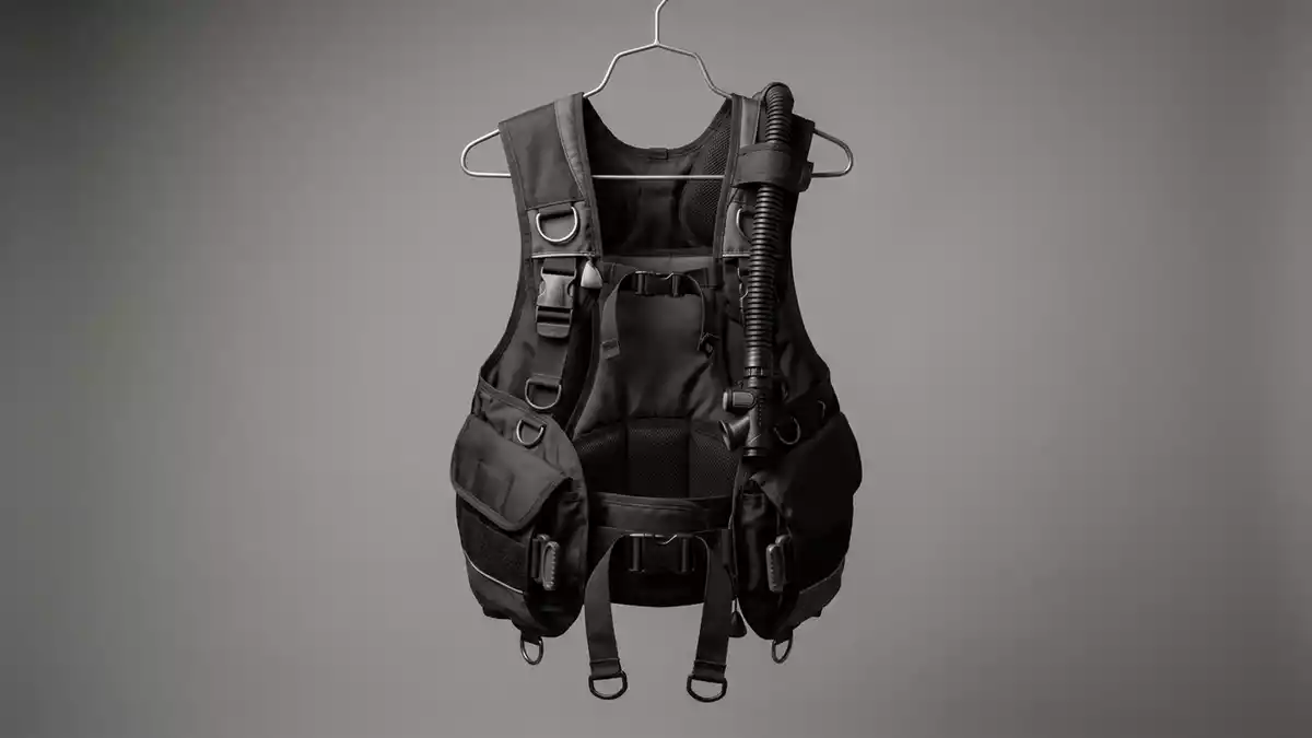 Fotorealistische Studioansicht von Tarierjacket in neutraler Produktdarstellung