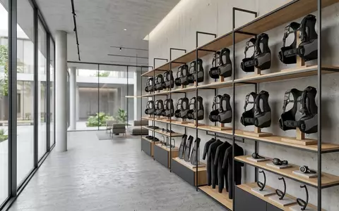 Architektur-Render im Tauchgeschaeft mit Tarierjacket zum Thema Cressi Travelight BCD Taucherjacket, neutrales Tageslicht - Foto: THN
