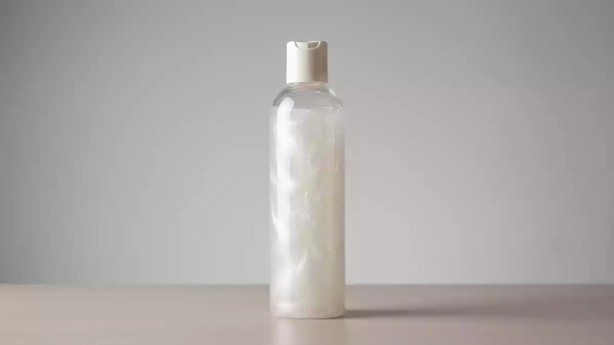 Fotorealistische Studioansicht von Shampoo in neutraler Produktdarstellung, neutral