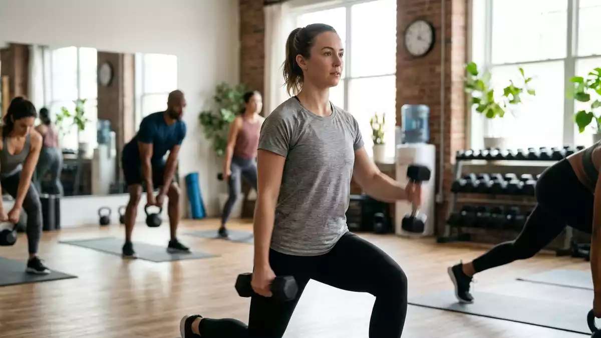 Fotorealistische Ansicht von Sportshirt im Fitnessstudio in realer Umgebung, neutral