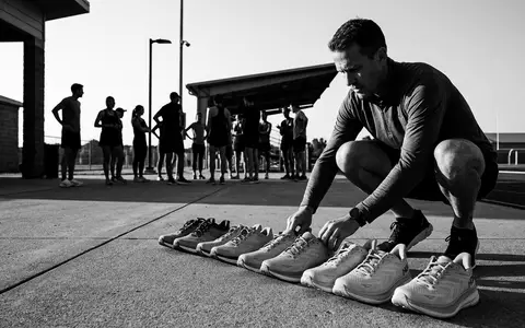 Schwarzweiss-Reportage mit Laufschuhe zum Thema Under Armour HOVR Phantom, hoher Kontrast, sachlich dargestellt - Foto: THN