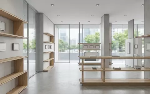 Architektur-Render im Haustechnikladen mit Raumthermostat zum Thema tado Smartes Thermostat V3+, neutrales Tageslicht - Foto: THN