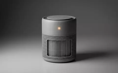 Fotorealistische Studioaufnahme von Luftreiniger zum Thema Philips 800 Series AC0820, klare Lichtfuehrung - Foto: THN