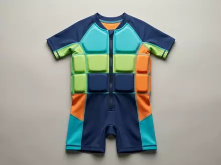 Fotorealistische Studioaufnahme von Kinder Schwimmanzug zum Thema Speedo Kinder Seasquad Float, klare Lichtfuehrung - Foto: THN
