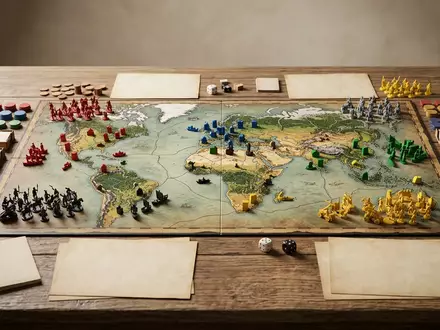 Fotorealistische Studioaufnahme von Strategiespiel zum Thema Risiko, klare Lichtfuehrung, sachlich dargestellt, markenneutral - Foto: THN