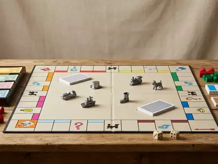 Fotorealistische Studioaufnahme von Brettspiel zum Thema Monopoly Classic Brettspiel, klare Lichtfuehrung, sachlich dargestellt - Foto: THN