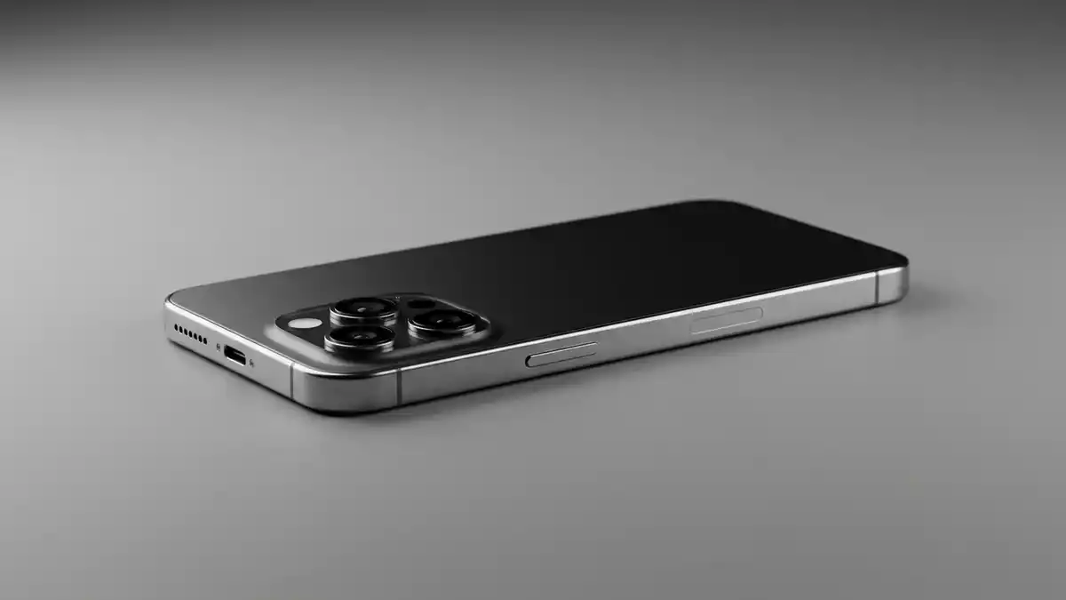 Fotorealistische Studioansicht von Smartphone in neutraler Produktdarstellung, neutral