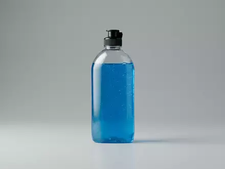 Fotorealistische Studioaufnahme von Geschirrspuelmittel zum Thema Pril Kraft-Gel Geschirrspülmittel 675ml, klare Lichtfuehrung - Foto: THN