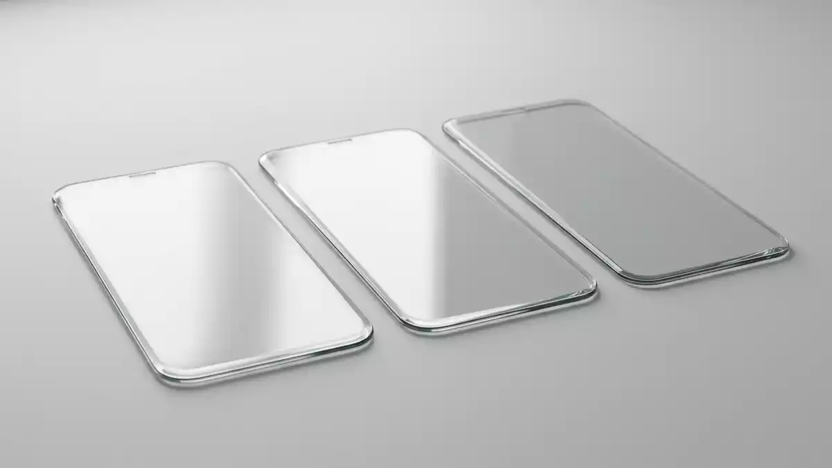 Fotorealistische Studioansicht von Displayschutzfolie in neutraler Produktdarstellung