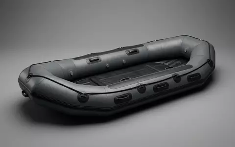 Fotorealistische Studioaufnahme von Schlauchboot zum Thema Bestway Hydro-Force Wildcraft Floß, klare Lichtfuehrung - Foto: THN
