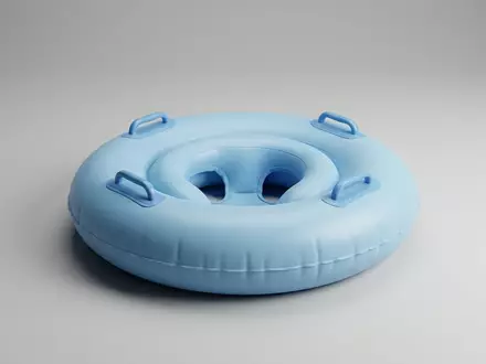 Fotorealistische Studioaufnahme von Baby Schwimmring zum Thema Bestway Schwimmring Baby Komfort, klare Lichtfuehrung - Foto: THN
