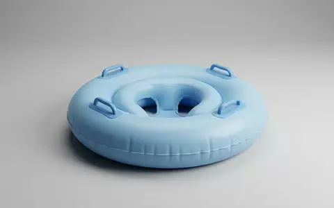 Fotorealistische Studioaufnahme von Baby Schwimmring zum Thema Bestway Schwimmring Baby Komfort, klare Lichtfuehrung - Foto: THN
