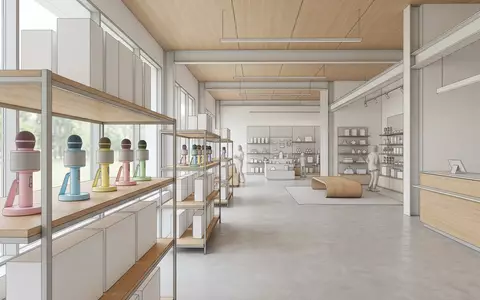 Architektur-Render im Spielwarengeschaeft mit Kindermikrofon zum Thema VTech Kidi Super Star, neutrales Tageslicht - Foto: THN