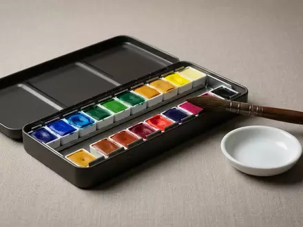Fotorealistische Studioaufnahme von Aquarell Set zum Thema Faber-Castell Creative Studio Aquarell-Set, klare Lichtfuehrung - Foto: THN