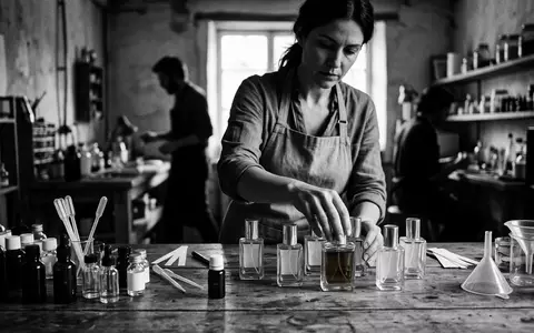 Schwarzweiss-Reportage mit Eau de Parfum zum Thema Tom Ford Oud Wood, hoher Kontrast - Foto: THN