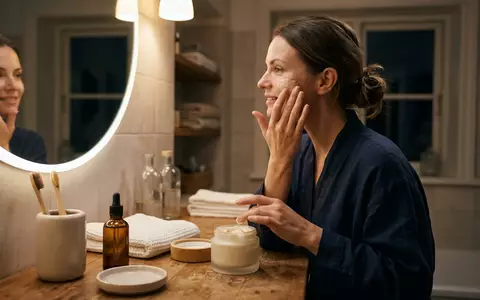 Fotorealistische Aufnahme von Gesichtscreme im Badezimmer zum Thema Estée Lauder Revitalizing Supreme+, natuerliches Licht - Foto: THN