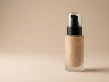 Fotorealistische Studioaufnahme von Fluessig Foundation zum Thema Estée Lauder Double Wear, klare Lichtfuehrung - Foto: THN