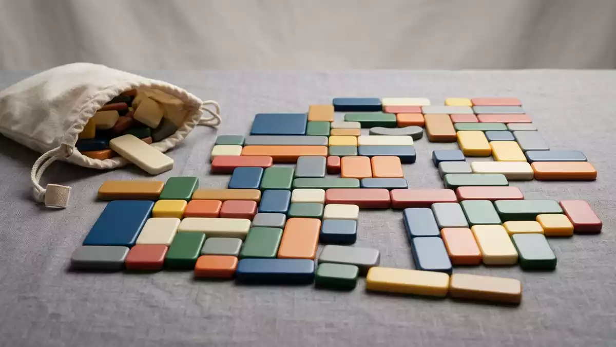 Fotorealistische Studioansicht von Buchstabenspiel in neutraler Produktdarstellung