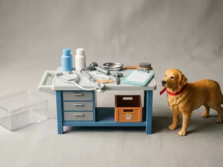 Fotorealistische Studioaufnahme von Tieraerztin Spielset zum Thema Barbie Careers Tierärztin Spielset, klare Lichtfuehrung - Foto: THN