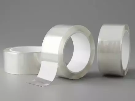 Fotorealistische Studioaufnahme von Klebeband zum Thema tesa Klebeband Kristall klar, klare Lichtfuehrung - Foto: THN