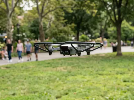 Fotorealistische Aufnahme von Propellerschutz im Park zum Thema SunnyLife Propeller-Schutz für DJI, natuerliches Licht - Foto: THN