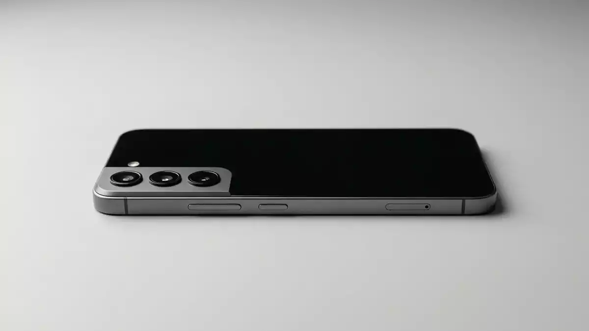 Fotorealistische Studioansicht von Smartphone in neutraler Produktdarstellung, neutral