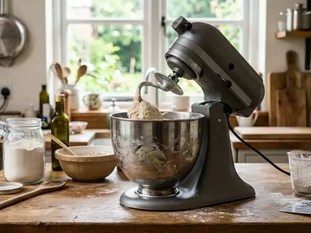 Fotorealistische Aufnahme von Kuechenmaschine in der Kueche zum Thema Kenwood kMix KMX754 Küchenmaschine, natuerliches Licht - Foto: THN