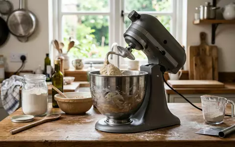 Fotorealistische Aufnahme von Kuechenmaschine in der Kueche zum Thema Kenwood kMix KMX754 Küchenmaschine, natuerliches Licht - Foto: THN