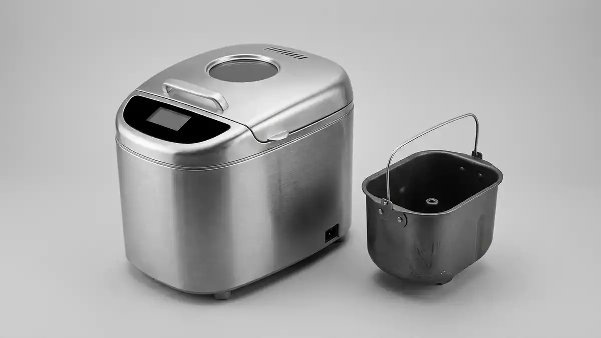 Fotorealistische Studioansicht von Brotbackautomat in neutraler Produktdarstellung