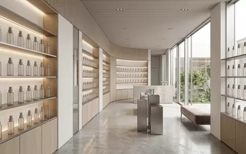 Architektur-Render im Kosmetikgeschaeft mit Fixierspray zum Thema Urban Decay All Nighter, neutrales Tageslicht - Foto: THN