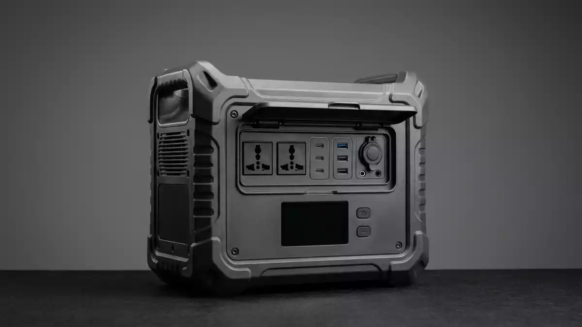 Fotorealistische Studioansicht von Powerstation in neutraler Produktdarstellung
