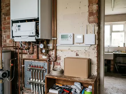 Fotorealistische Aufnahme von Heizungssteuerung im Flur zum Thema Honeywell Home evohome Starter-Set, natuerliches Licht - Foto: THN