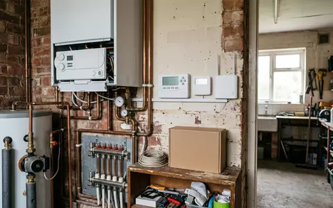 Fotorealistische Aufnahme von Heizungssteuerung im Flur zum Thema Honeywell Home evohome Starter-Set, natuerliches Licht - Foto: THN