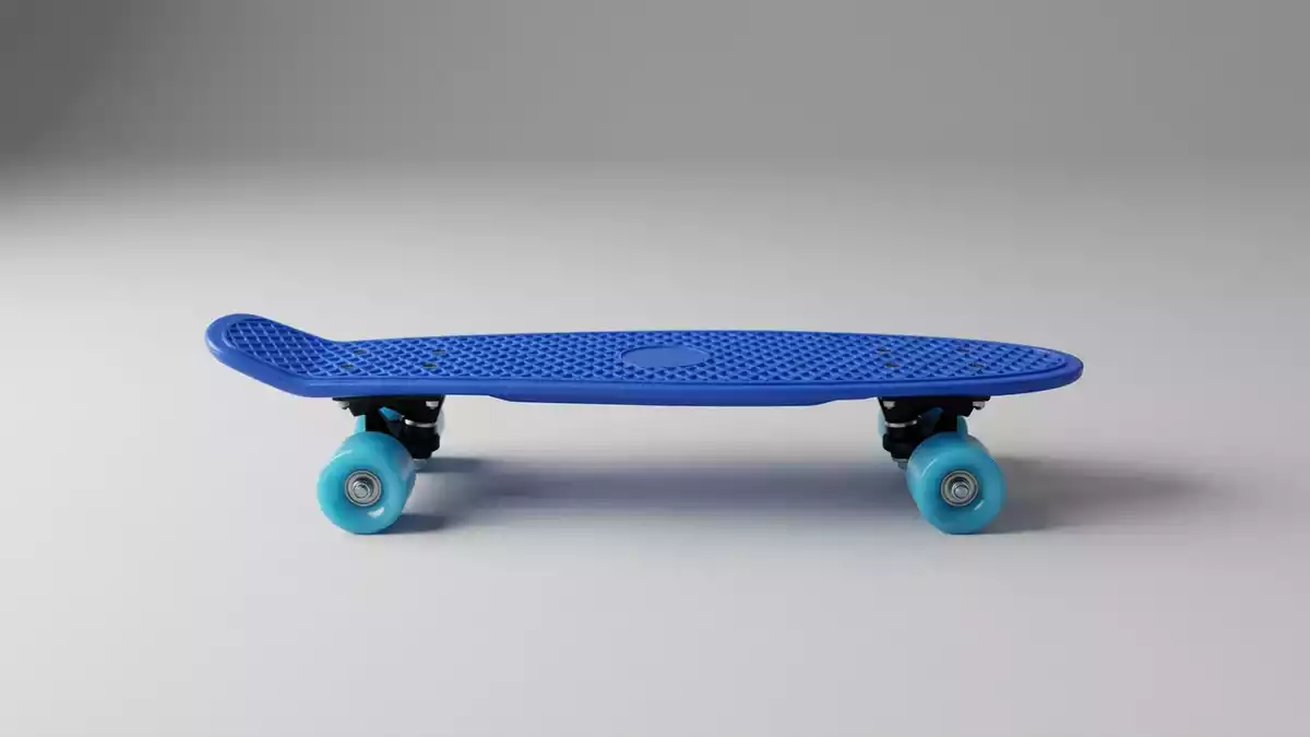 Fotorealistische Studioansicht von Kompaktes Skateboard in neutraler Produktdarstellung