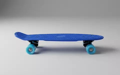 Fotorealistische Studioaufnahme von Kompaktes Skateboard zum Thema Retrospec Quip Skateboard 22, klare Lichtfuehrung - Foto: THN