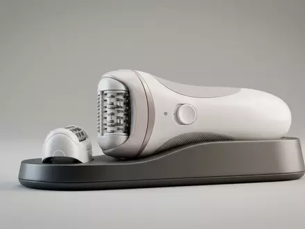 Fotorealistische Studioaufnahme von Epilierer zum Thema Braun Silk-épil 9 Epilierer, klare Lichtfuehrung - Foto: THN