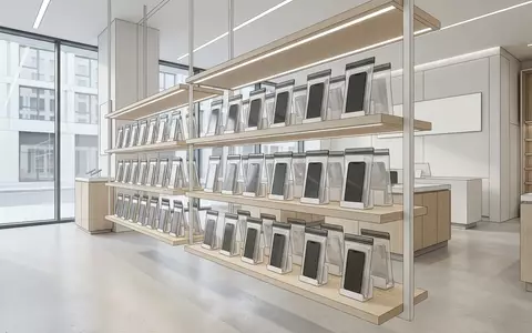 Architektur-Render im Handyzubehoergeschaeft mit Wasserdichte Handytasche zum Thema JETech Wasserdicht Handytasche 2er, neutrales Tageslicht - Foto: THN