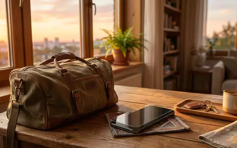Fotorealistische Aufnahme von Displayschutzglas im Hotelzimmer zum Thema JETech Panzerglas iPhone 17, warmes Abendlicht - Foto: THN