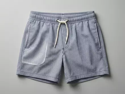 Fotorealistische Studioaufnahme von Badeshorts zum Thema Havaianas Herren Badeshorts Surf, klare Lichtfuehrung - Foto: THN