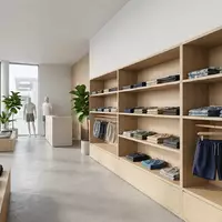 Architektur-Render im Bademodenladen mit Badeshorts zum Thema Havaianas Herren Badeshorts Surf, neutrales Tageslicht - Foto: THN