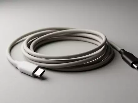 Fotorealistische Studioaufnahme von Ladekabel zum Thema Anker PowerLine III Flow, klare Lichtfuehrung - Foto: THN