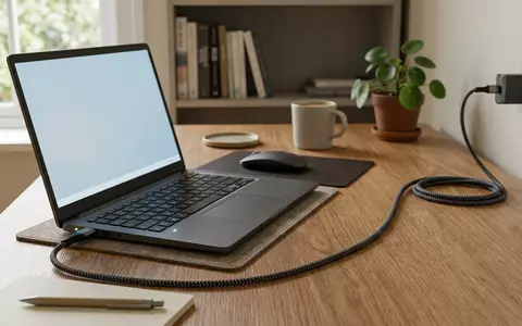 Fotorealistische Aufnahme von Ladekabel am Schreibtisch zum Thema Anker USB-C auf USB-C, natuerliches Licht - Foto: THN