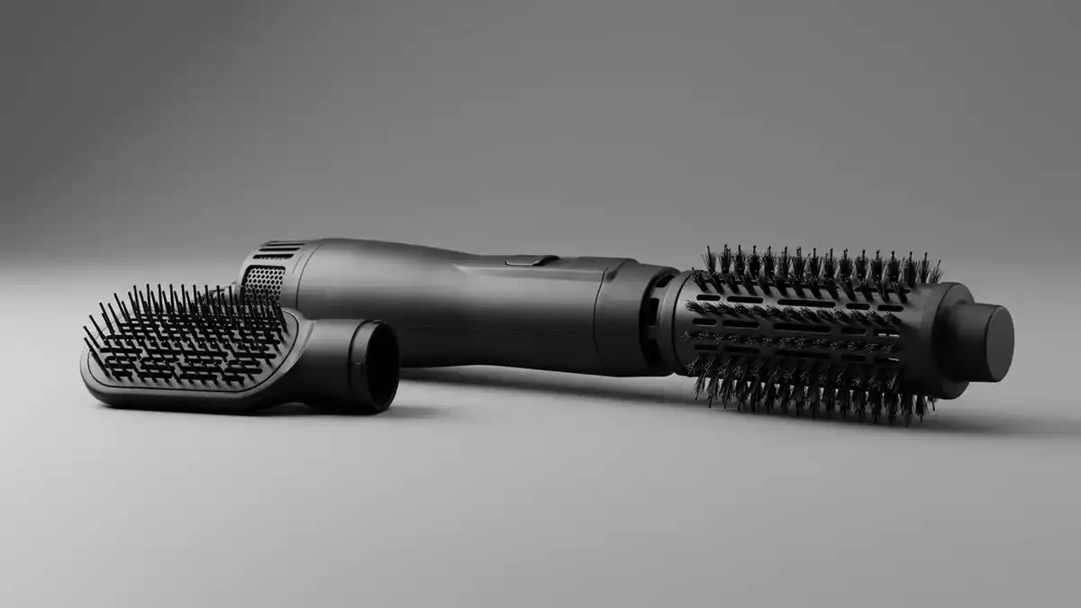 Fotorealistische Studioansicht von Luftstyler in neutraler Produktdarstellung, neutral