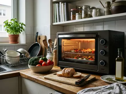Fotorealistische Aufnahme von Minibackofen in der Kueche zum Thema Severin TO 2058 Minibackofen, natuerliches Licht - Foto: THN