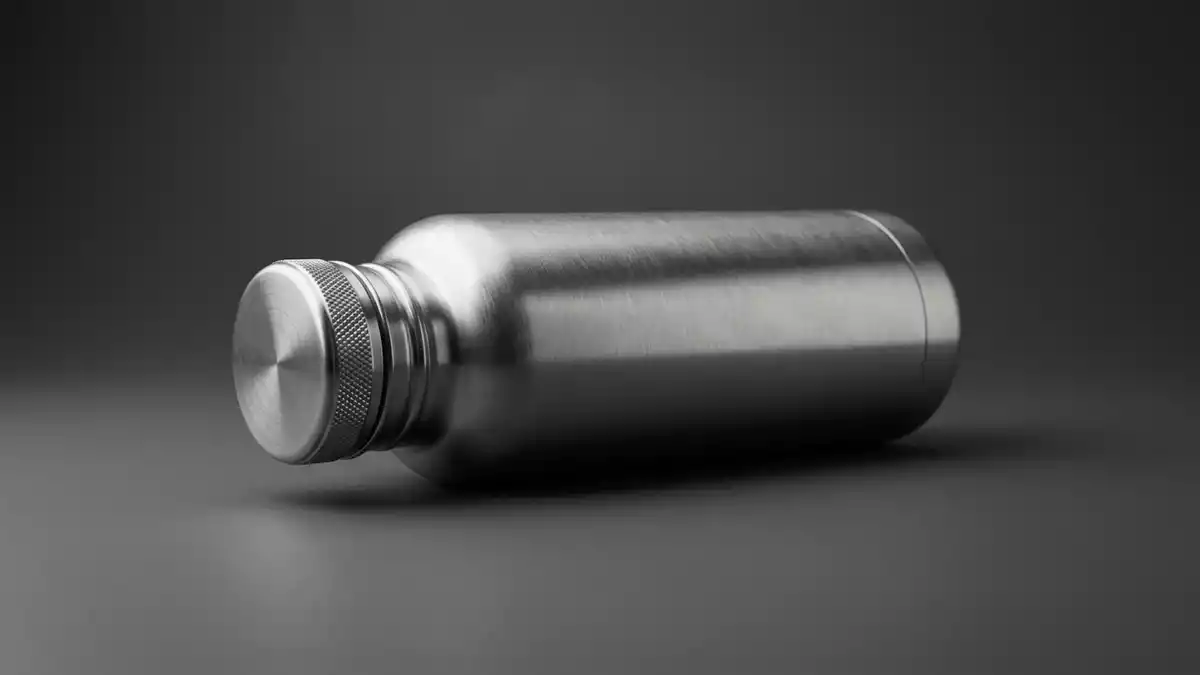 Fotorealistische Studioansicht von Trinkflasche in neutraler Produktdarstellung