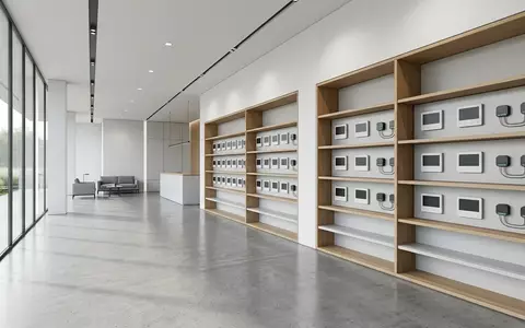 Architektur-Render im Smart-Home-Laden mit Wandthermostat zum Thema Homematic IP Wandthermostat mit, neutrales Tageslicht - Foto: THN