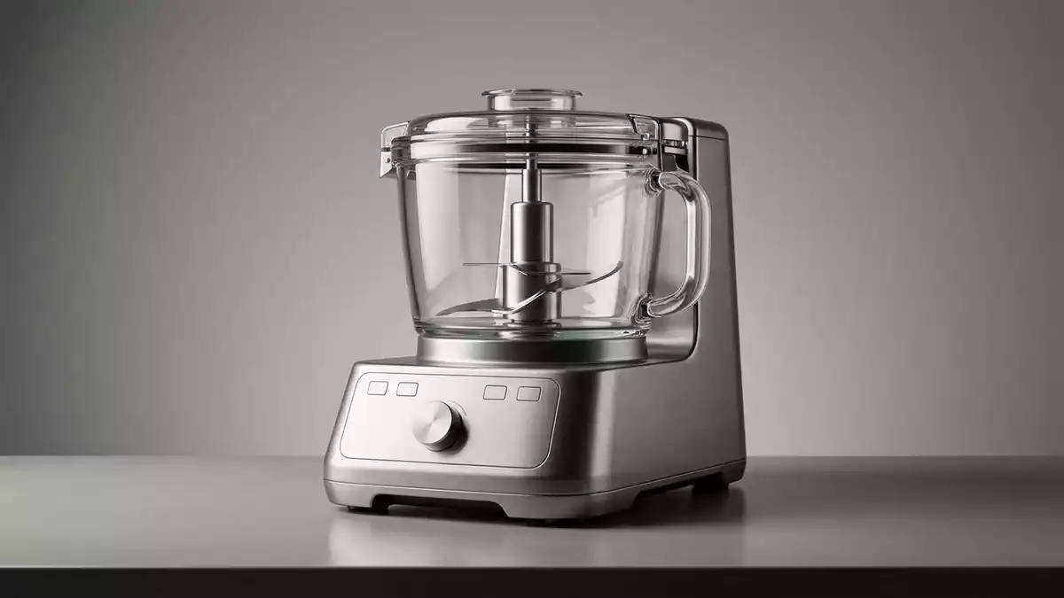 Fotorealistische Studioansicht von Kuechenmaschine in neutraler Produktdarstellung