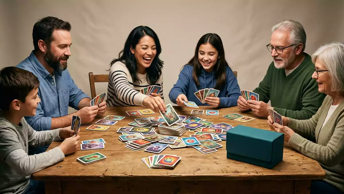 Fotorealistische Studioansicht von Kartenspiel in neutraler Produktdarstellung